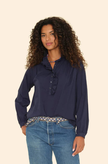 Navy Caspian Top-Tops-Xirena-Debs Boutique